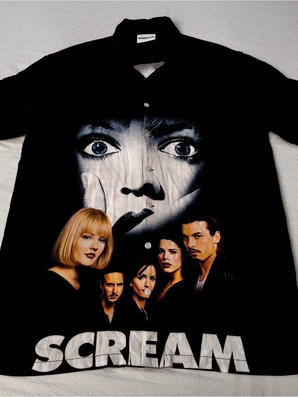 SCREAM Movie Button Down Shirt Size Small Ripple Junction 2022 Dbl Side Graphics